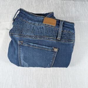 Judy Blue Skinny Jeans Womens Size 7/28 Blue Distressed Moto Pants